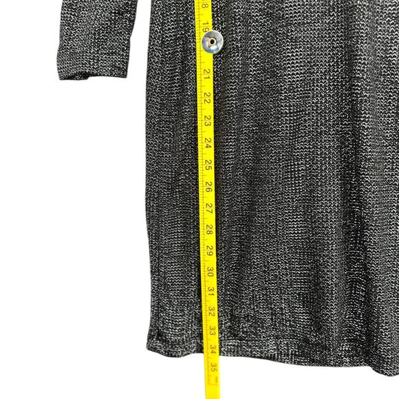 BCBGeneration Black Silver Long Sleeve‎ Pattern A-line Cocktail Dress Medium - Picture 7 of 7